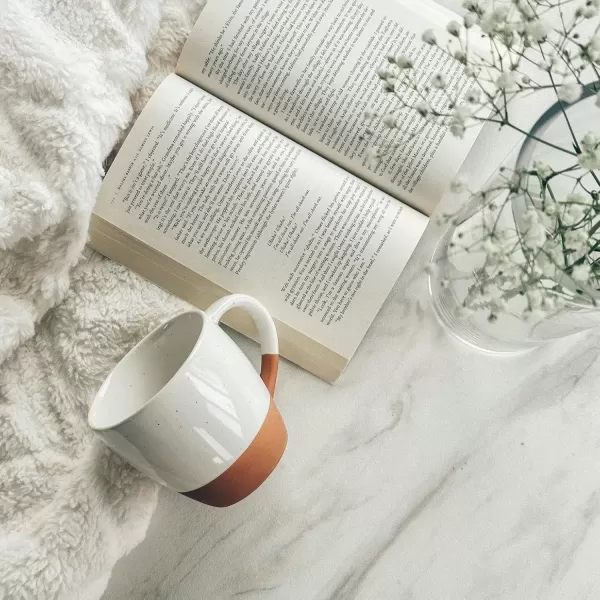 imageMora Ceramic Artisan Matte Large Latte Mug Set of 4 16oz  Microwavable Porcelain Coffee Cups With Big Handle  Modern Boho Unique Style For Any Kitchen Microwave Safe Stoneware  Marina ColorsVanilla White