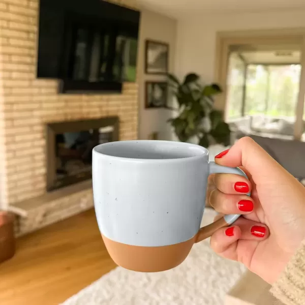 imageMora Ceramic Artisan Matte Large Latte Mug Set of 4 16oz  Microwavable Porcelain Coffee Cups With Big Handle  Modern Boho Unique Style For Any Kitchen Microwave Safe Stoneware  Marina ColorsMarina Colors