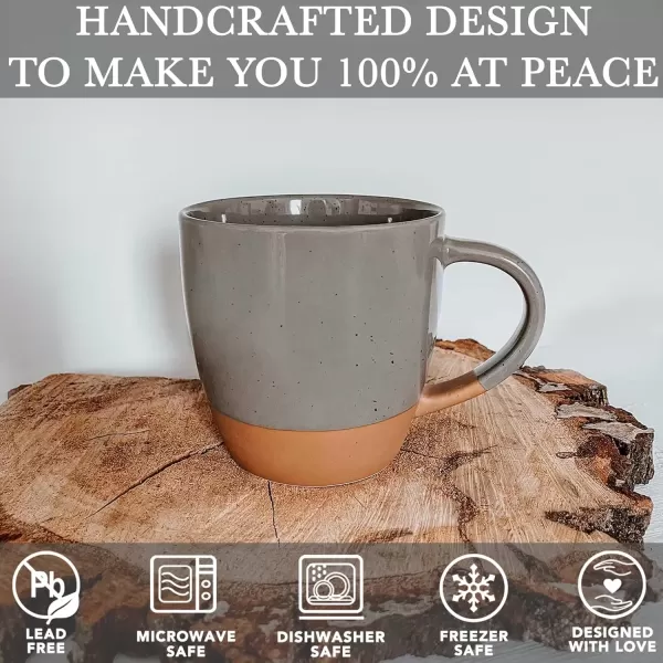 imageMora Ceramic Artisan Matte Large Latte Mug Set of 4 16oz  Microwavable Porcelain Coffee Cups With Big Handle  Modern Boho Unique Style For Any Kitchen Microwave Safe Stoneware  Marina ColorsAssorted Neutrals