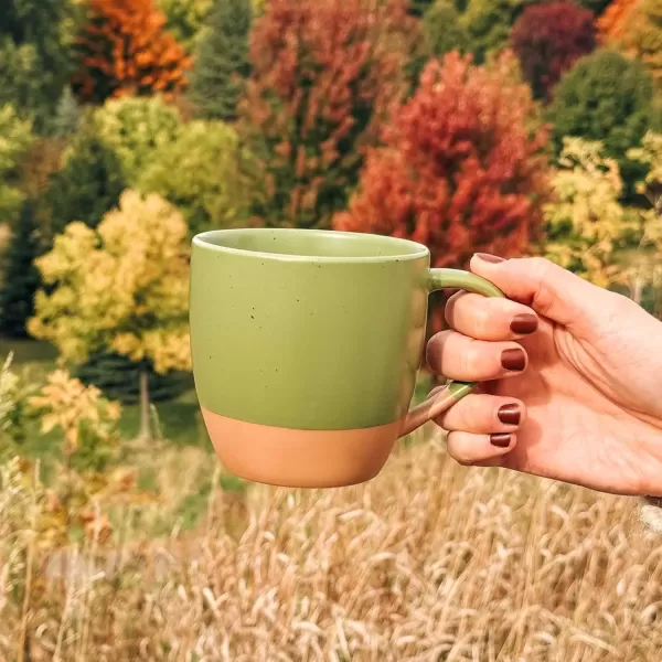 imageMora Ceramic Artisan Matte Large Latte Mug Set of 4 16oz  Microwavable Porcelain Coffee Cups With Big Handle  Modern Boho Unique Style For Any Kitchen Microwave Safe Stoneware  Marina ColorsSafari Colors