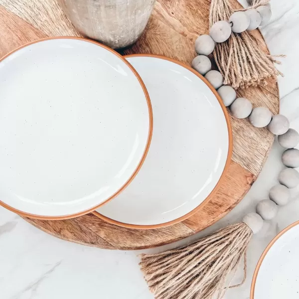 imageMora Ceramic Artisan Matte Plates Set 78 in  Set of 6  The Dessert Salad Appetizer Small Dinner etc Plate Microwave Oven and Dishwasher Safe Scratch Resistant Kitchen Porcelain DishVanilla White