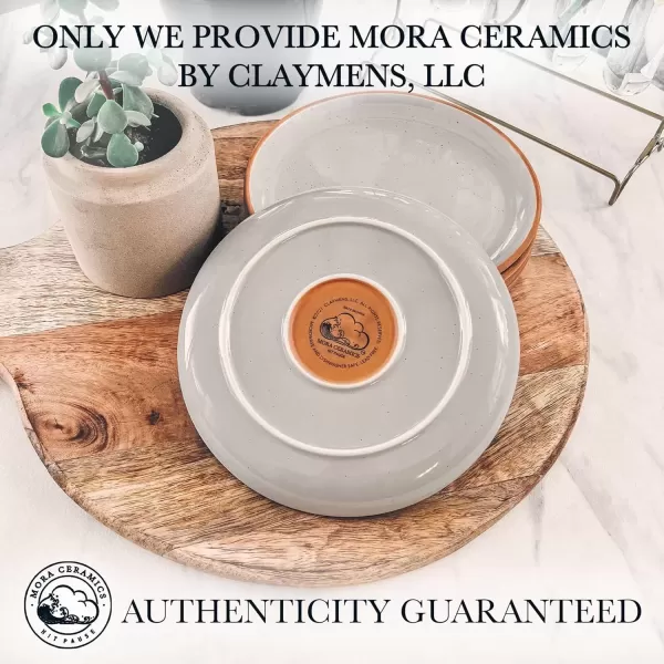 imageMora Ceramic Artisan Matte Plates Set 78 in  Set of 6  The Dessert Salad Appetizer Small Dinner etc Plate Microwave Oven and Dishwasher Safe Scratch Resistant Kitchen Porcelain DishEarl Grey