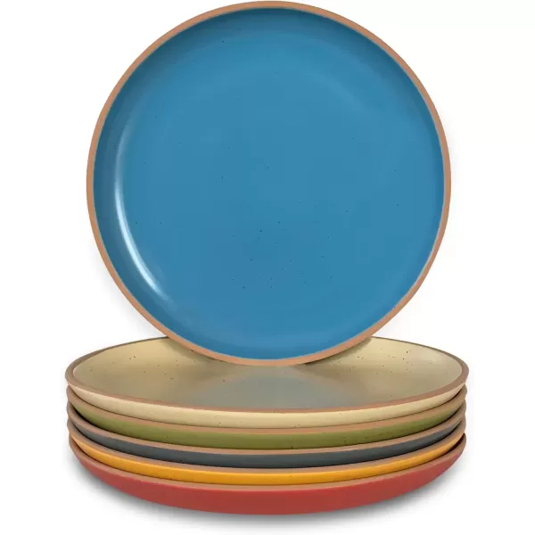 imageMora Ceramic Artisan Matte Plates Set 78 in  Set of 6  The Dessert Salad Appetizer Small Dinner etc Plate Microwave Oven and Dishwasher Safe Scratch Resistant Kitchen Porcelain DishArtisan Matte