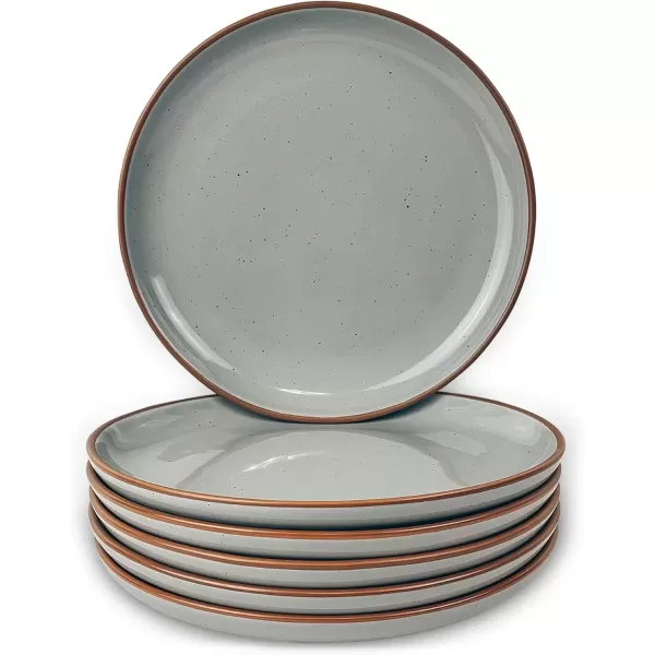 imageMora Ceramic Artisan Matte Plates Set 78 in  Set of 6  The Dessert Salad Appetizer Small Dinner etc Plate Microwave Oven and Dishwasher Safe Scratch Resistant Kitchen Porcelain DishEarl Grey
