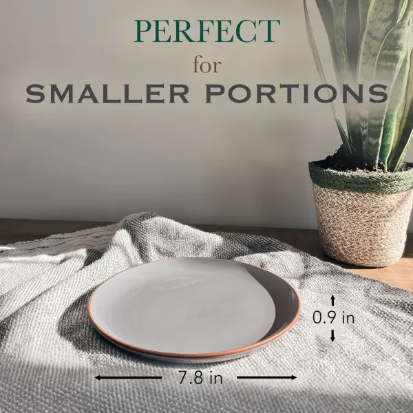 imageMora Ceramic Artisan Matte Plates Set 78 in  Set of 6  The Dessert Salad Appetizer Small Dinner etc Plate Microwave Oven and Dishwasher Safe Scratch Resistant Kitchen Porcelain DishEarl Grey