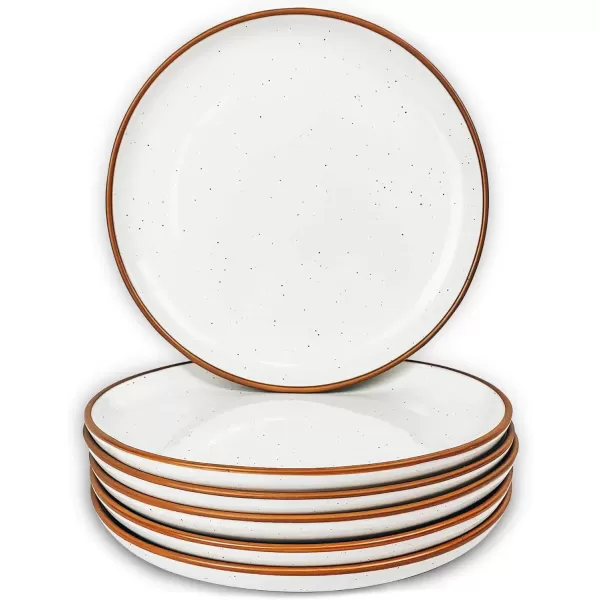 imageMora Ceramic Artisan Matte Plates Set 78 in  Set of 6  The Dessert Salad Appetizer Small Dinner etc Plate Microwave Oven and Dishwasher Safe Scratch Resistant Kitchen Porcelain DishVanilla White