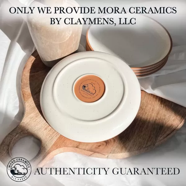 imageMora Ceramic Artisan Matte Plates Set 78 in  Set of 6  The Dessert Salad Appetizer Small Dinner etc Plate Microwave Oven and Dishwasher Safe Scratch Resistant Kitchen Porcelain DishVanilla White