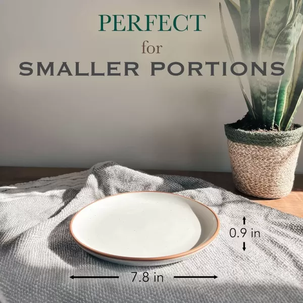 imageMora Ceramic Artisan Matte Plates Set 78 in  Set of 6  The Dessert Salad Appetizer Small Dinner etc Plate Microwave Oven and Dishwasher Safe Scratch Resistant Kitchen Porcelain DishVanilla White