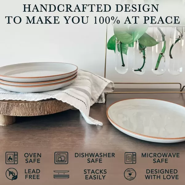 imageMora Ceramic Artisan Matte Plates Set 78 in  Set of 6  The Dessert Salad Appetizer Small Dinner etc Plate Microwave Oven and Dishwasher Safe Scratch Resistant Kitchen Porcelain DishEarl Grey