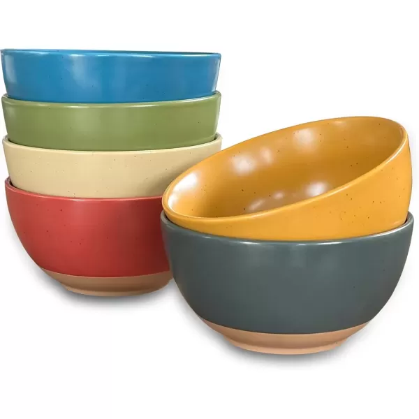 imageMora Ceramic Artisan Matte Small Dessert Bowls  16oz Set of 6  Microwave Oven and Dishwasher Safe For Rice Ice Cream Soup Snacks Cereal Chili Side Dishes etc  Microwavable Kitchen BowlArtisan Colors