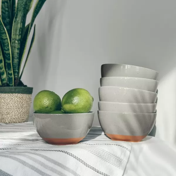 imageMora Ceramic Artisan Matte Small Dessert Bowls  16oz Set of 6  Microwave Oven and Dishwasher Safe For Rice Ice Cream Soup Snacks Cereal Chili Side Dishes etc  Microwavable Kitchen BowlEarl Grey