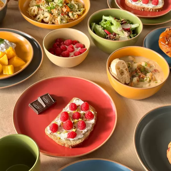 imageMora Ceramic Artisan Matte Small Dessert Bowls  16oz Set of 6  Microwave Oven and Dishwasher Safe For Rice Ice Cream Soup Snacks Cereal Chili Side Dishes etc  Microwavable Kitchen BowlArtisan Colors