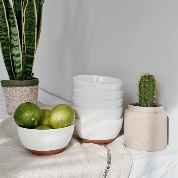 imageMora Ceramic Artisan Matte Small Dessert Bowls  16oz Set of 6  Microwave Oven and Dishwasher Safe For Rice Ice Cream Soup Snacks Cereal Chili Side Dishes etc  Microwavable Kitchen BowlVanilla White