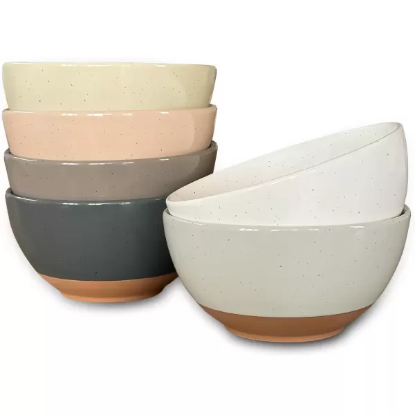 imageMora Ceramic Artisan Matte Small Dessert Bowls  16oz Set of 6  Microwave Oven and Dishwasher Safe For Rice Ice Cream Soup Snacks Cereal Chili Side Dishes etc  Microwavable Kitchen BowlAssorted Neutrals