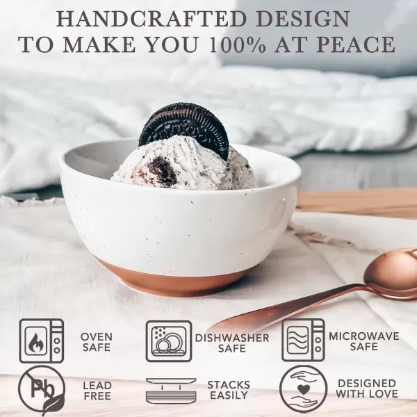 imageMora Ceramic Artisan Matte Small Dessert Bowls  16oz Set of 6  Microwave Oven and Dishwasher Safe For Rice Ice Cream Soup Snacks Cereal Chili Side Dishes etc  Microwavable Kitchen BowlVanilla White