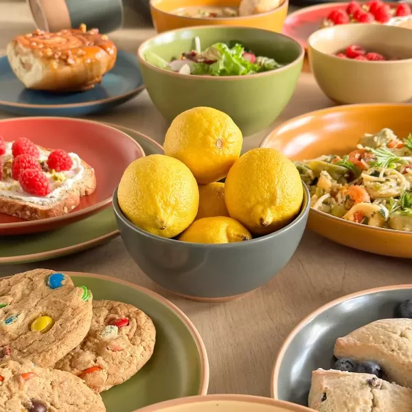 imageMora Ceramic Artisan Matte Small Dessert Bowls  16oz Set of 6  Microwave Oven and Dishwasher Safe For Rice Ice Cream Soup Snacks Cereal Chili Side Dishes etc  Microwavable Kitchen BowlArtisan Colors