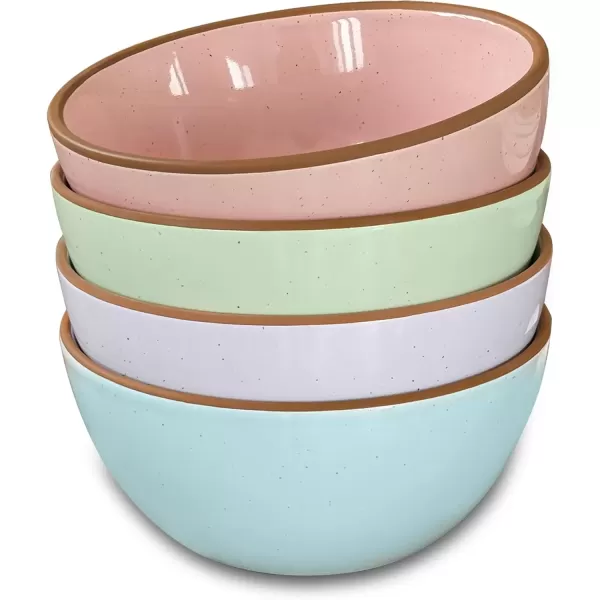 imageMora Ceramic Bowls For Kitchen 28oz  Bowl Set of 4  For Cereal Salad Pasta Soup Dessert Serving etc  Dishwasher Microwave and Oven Safe  For Breakfast Lunch and Dinner  Assorted ColorsAssorted Colors