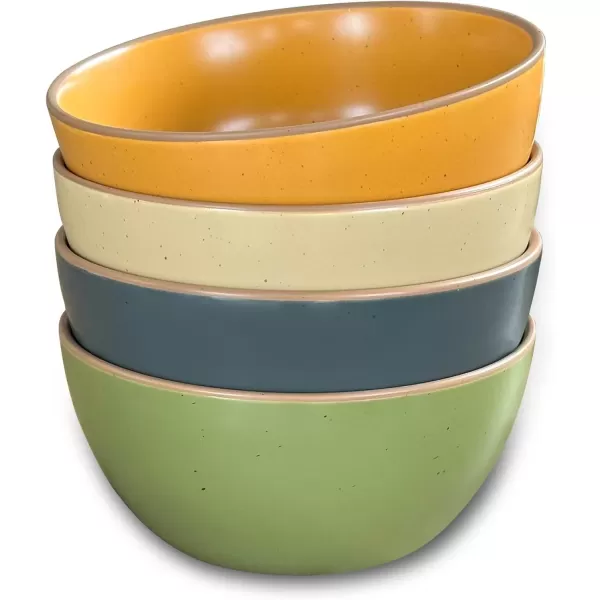 imageMora Ceramic Bowls For Kitchen 28oz  Bowl Set of 4  For Cereal Salad Pasta Soup Dessert Serving etc  Dishwasher Microwave and Oven Safe  For Breakfast Lunch and Dinner  Assorted ColorsSafari Colors