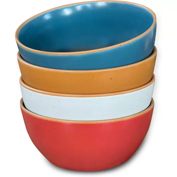 imageMora Ceramic Bowls For Kitchen 28oz  Bowl Set of 4  For Cereal Salad Pasta Soup Dessert Serving etc  Dishwasher Microwave and Oven Safe  For Breakfast Lunch and Dinner  Assorted ColorsArtisan Colors