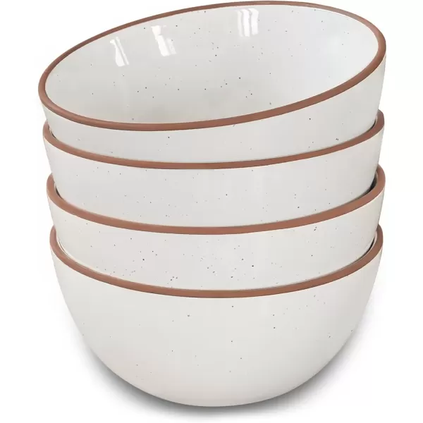 imageMora Ceramic Bowls For Kitchen 28oz  Bowl Set of 4  For Cereal Salad Pasta Soup Dessert Serving etc  Dishwasher Microwave and Oven Safe  For Breakfast Lunch and Dinner  Assorted ColorsVanilla