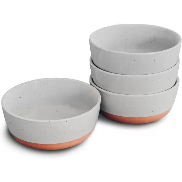 imageMora Ceramic Flat Bowls Set of 425 oz For Soup Salad Rice Cereal Breakfast Dinner Serving Oatmeal etc  Microwave Dishwasher and Oven Safe Bowl for Eating and Kitchen Vanilla ampamp CharcoalEarl Grey