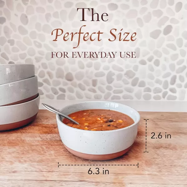 imageMora Ceramic Flat Bowls Set of 425 oz For Soup Salad Rice Cereal Breakfast Dinner Serving Oatmeal etc  Microwave Dishwasher and Oven Safe Bowl for Eating and Kitchen Vanilla ampamp CharcoalEarl Grey