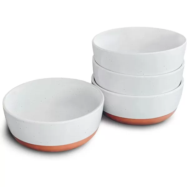 imageMora Ceramic Flat Bowls Set of 425 oz For Soup Salad Rice Cereal Breakfast Dinner Serving Oatmeal etc  Microwave Dishwasher and Oven Safe Bowl for Eating and Kitchen Vanilla ampamp CharcoalVanilla White