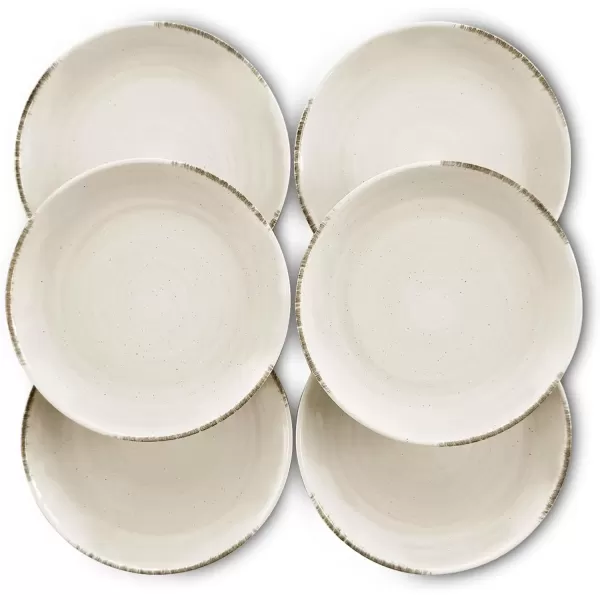 imageMora Ceramic Helix Swirl Salad Plates Set of 6 8in Spiral Porcelain Dish for Kitchen Small Dinner Lunch Appetizer Dessert etc  Dishwasher Microwave Freezer Oven Safe Dishware  Snowy WhiteSnowy White