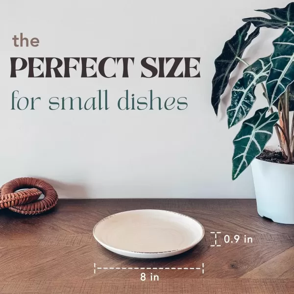 imageMora Ceramic Helix Swirl Salad Plates Set of 6 8in Spiral Porcelain Dish for Kitchen Small Dinner Lunch Appetizer Dessert etc  Dishwasher Microwave Freezer Oven Safe Dishware  Snowy WhiteSnowy White