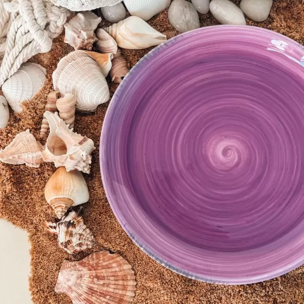 imageMora Ceramic Helix Swirl Salad Plates Set of 6 8in Spiral Porcelain Dish for Kitchen Small Dinner Lunch Appetizer Dessert etc  Dishwasher Microwave Freezer Oven Safe Dishware  Snowy WhiteOcean Colors