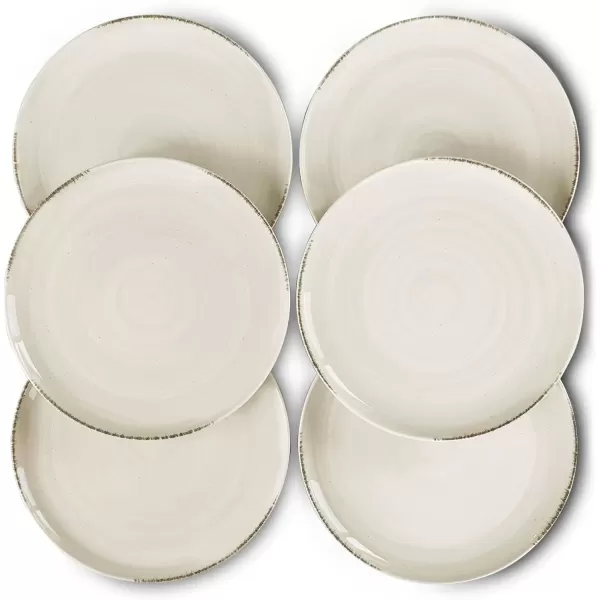 imageMora Ceramic Helix Swirl Salad Plates Set of 6 8in Spiral Porcelain Dish for Kitchen Small Dinner Lunch Appetizer Dessert etc  Dishwasher Microwave Freezer Oven Safe Dishware  Snowy WhiteSnowy White