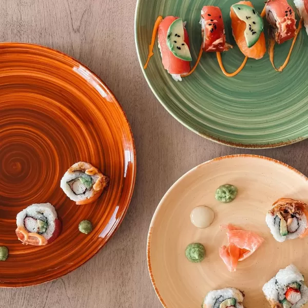 imageMora Ceramic Helix Swirl Salad Plates Set of 6 8in Spiral Porcelain Dish for Kitchen Small Dinner Lunch Appetizer Dessert etc  Dishwasher Microwave Freezer Oven Safe Dishware  Snowy WhiteEarth Colors