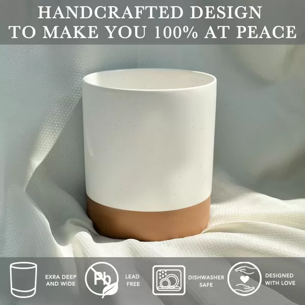 imageMora Ceramic Kitchen Utensil Holder  Wooden Spoon ampamp Spatula Crock for Countertop Modern Farmhouse Home Decor Extra Large 73quot Cooking Organizer for Stove Top and Counter  Heavy ampamp Sturdy  ChaiVanilla White