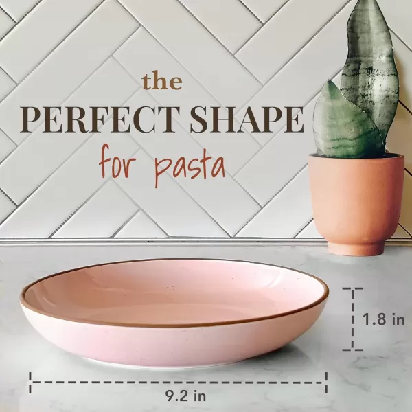 imageMora Ceramic Large Pasta Bowls 30oz Set of 4  Serving Salad Dinner etc PlateWide Bowl  Microwave Oven Dishwasher Safe Kitchen Dinnerware  Modern Porcelain Stoneware Dishes Assorted ColorsAssorted Colors