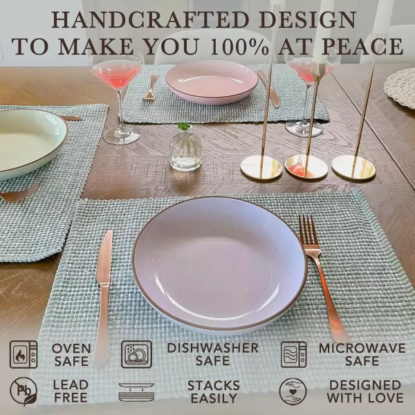 imageMora Ceramic Large Pasta Bowls 30oz Set of 4  Serving Salad Dinner etc PlateWide Bowl  Microwave Oven Dishwasher Safe Kitchen Dinnerware  Modern Porcelain Stoneware Dishes Assorted ColorsAssorted Colors