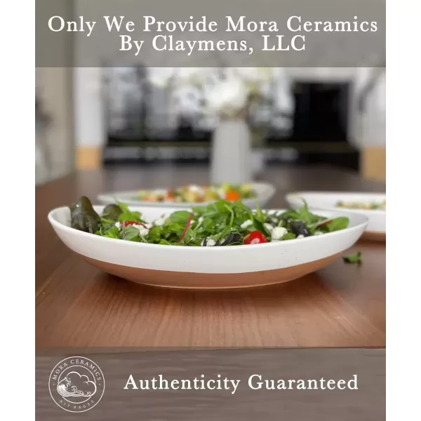 imageMora Ceramic Large Serving Bowls Set of 2 Oval Platters for Entertaining Modern Kitchen Dishes for Dinner Fruit Salad Turkey etc Oven Dishwasher Safe 5535 oz 135quot  118quot  NeutralsAssorted Neutrals
