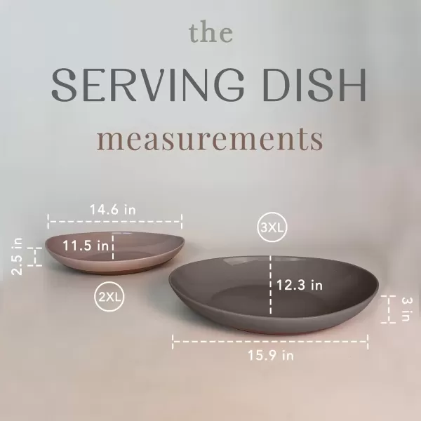 imageMora Ceramic Large Serving Bowls Set of 2 Oval Platters for Entertaining Modern Kitchen Dishes for Dinner Fruit Salad Turkey etc Oven Dishwasher Safe 5535 oz 135quot  118quot  NeutralsAssorted Neutrals