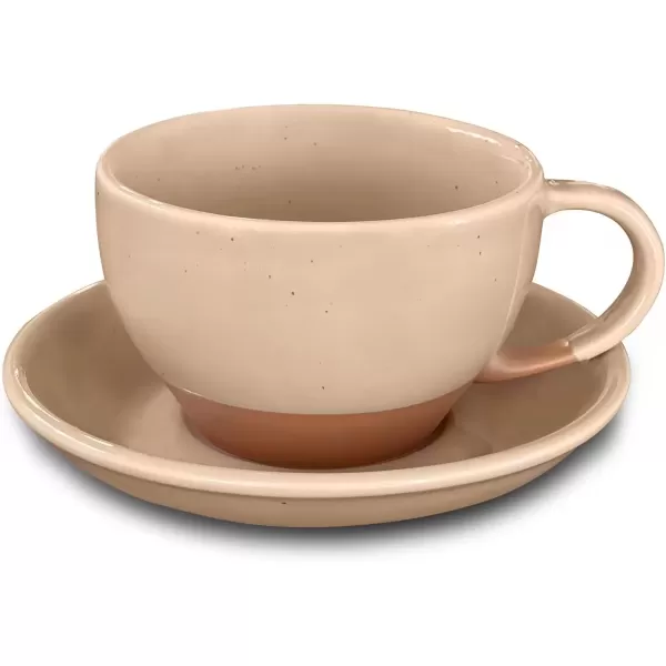 imageMora Ceramic Latte Art Mug With Saucer  105 oz Round Bottom For Perfect Pours  Cafe Cups for Cappuccino Espresso Coffee Tea etc  Porcelain Set for Baristas Great Gift  Shadow GreyChai Latte