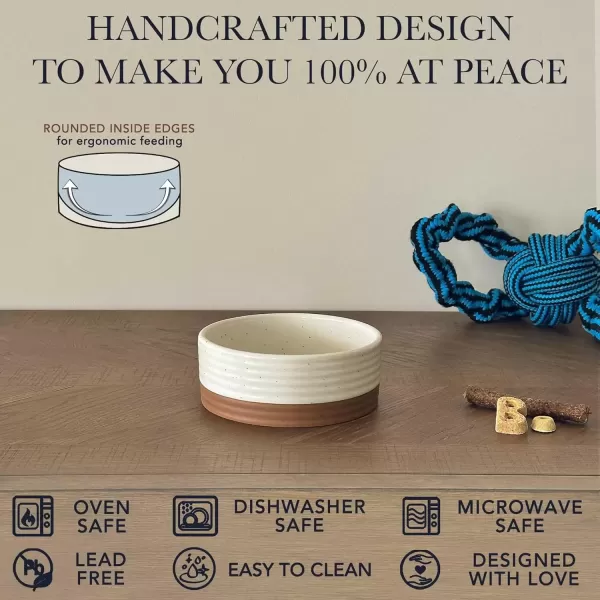 imageMora Ceramic Pet Bowl Size Medium  FoodWater Dish for Large Puppies Cats Retrievers Medium Sized Dogs ect 28oz or 4 Cups  Basic Bowls for Your Dog or Cat Mix and Match for a Set  CharcoalVanilla White