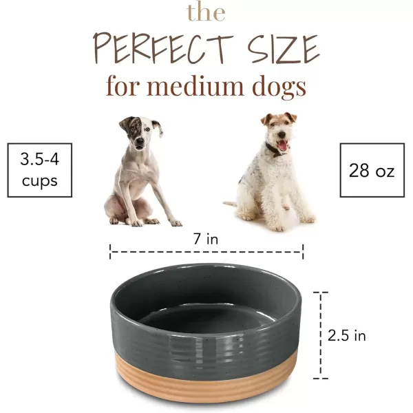 imageMora Ceramic Pet Bowl Size Medium  FoodWater Dish for Large Puppies Cats Retrievers Medium Sized Dogs ect 28oz or 4 Cups  Basic Bowls for Your Dog or Cat Mix and Match for a Set  CharcoalCharcoal