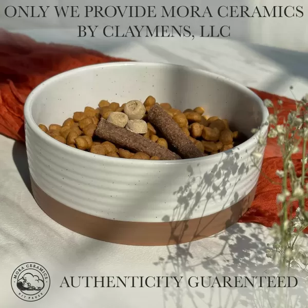 imageMora Ceramic Pet Bowl Size Medium  FoodWater Dish for Large Puppies Cats Retrievers Medium Sized Dogs ect 28oz or 4 Cups  Basic Bowls for Your Dog or Cat Mix and Match for a Set  CharcoalVanilla White