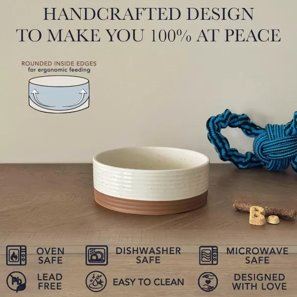 imageMora Ceramic Pet Bowl Size Medium  FoodWater Dish for Large Puppies Cats Retrievers Medium Sized Dogs ect 28oz or 4 Cups  Basic Bowls for Your Dog or Cat Mix and Match for a Set  CharcoalVanilla White