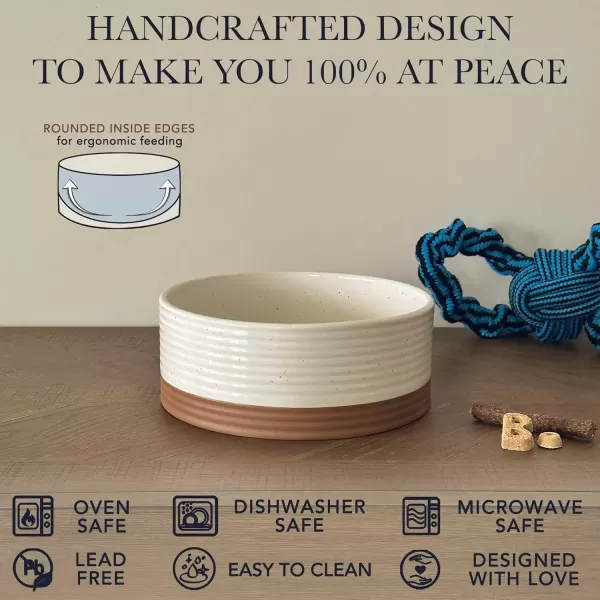 imageMora Ceramic Pet Bowl Size Medium  FoodWater Dish for Large Puppies Cats Retrievers Medium Sized Dogs ect 28oz or 4 Cups  Basic Bowls for Your Dog or Cat Mix and Match for a Set  CharcoalVanilla White