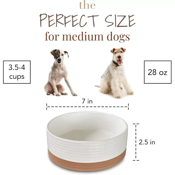 imageMora Ceramic Pet Bowl Size Medium  FoodWater Dish for Large Puppies Cats Retrievers Medium Sized Dogs ect 28oz or 4 Cups  Basic Bowls for Your Dog or Cat Mix and Match for a Set  CharcoalVanilla White