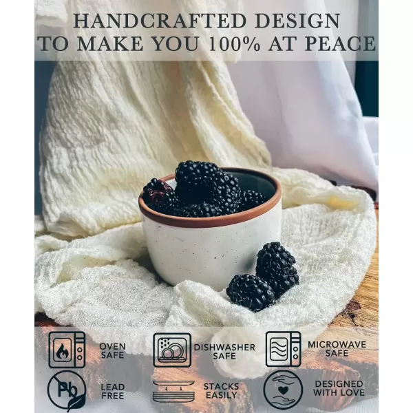 imageMora Ceramic Ramekins  8oz Set of 6  Small Oven Safe Baking DishesCups  For Personal Pudding Creme Brulee Souffle Serving Dip Custard Ice Cream  Single Mini Bowls  Artisan ColorsVanilla White