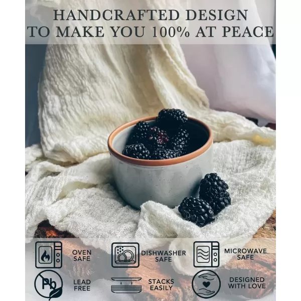 imageMora Ceramic Ramekins  8oz Set of 6  Small Oven Safe Baking DishesCups  For Personal Pudding Creme Brulee Souffle Serving Dip Custard Ice Cream  Single Mini Bowls  Artisan ColorsAssorted Neutrals