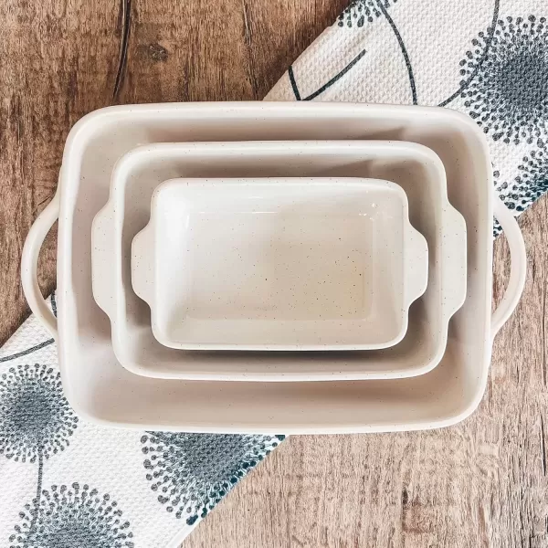 imageMora 7x11in ampamp Loaf Baking Dishes  Porcelain Casserole ampamp Bakeware OventoTable Freezer Safe  Set of 2 WhiteVanilla White