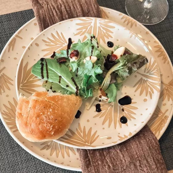 imageMora Ceramic Boho Leaves Plates Set of 678in  Dessert Salad Appetizer Party Serving Plate Microwave Oven and Dishwasher Safe Scratch Resistant Porcelain Dish Leaf Pattern Creamy BeigeCreamy Beige