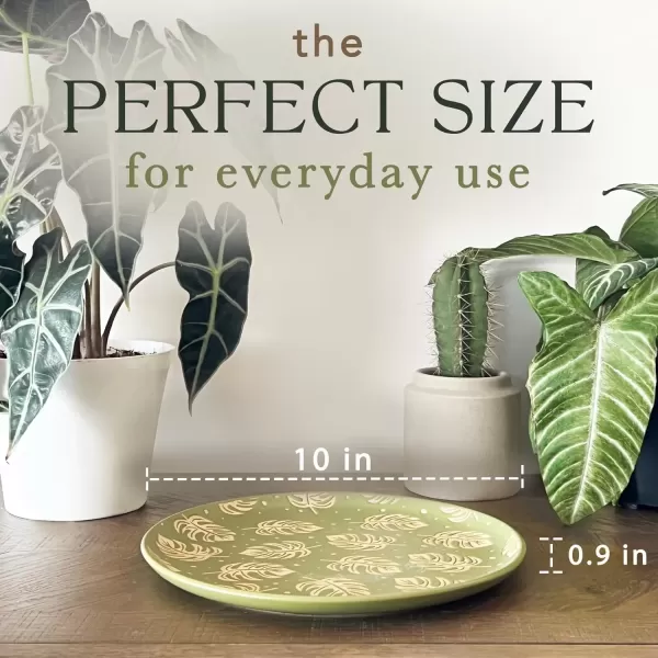 imageMora Ceramic Boho Leaves Plates Set of 678in  Dessert Salad Appetizer Party Serving Plate Microwave Oven and Dishwasher Safe Scratch Resistant Porcelain Dish Leaf Pattern Creamy BeigeBold Colors