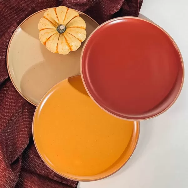 imageMora Ceramic Dinner Plates Set of 6 10 inch Dish Set  Microwave Oven and Dishwasher Safe Scratch Resistant Modern Rustic Dinnerware Kitchen Porcelain Serving Dishes  Earl GreyArtisan Matte